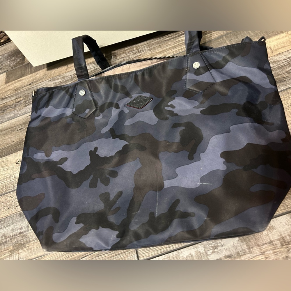MZ Wallace Blue Camo shoulder purse zipper Tote bag